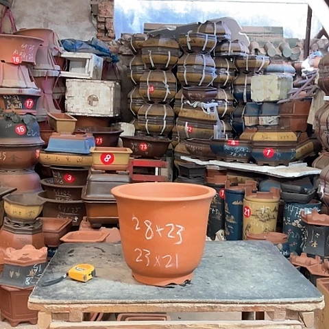 紫砂花盆金钟一个