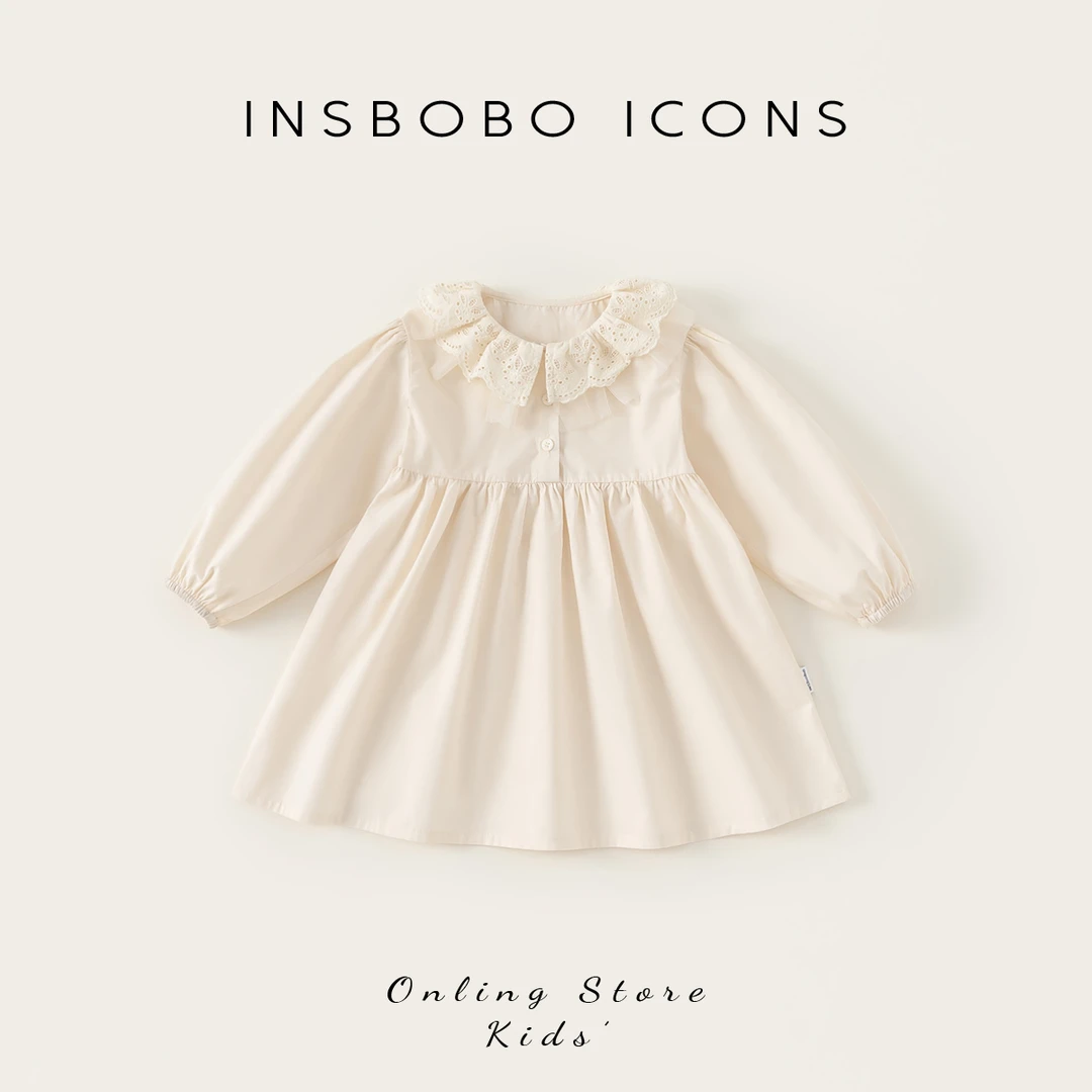 INSbobo女童衬衫连衣裙春季新品儿童裙子洋气时尚连衣裙CQ25022