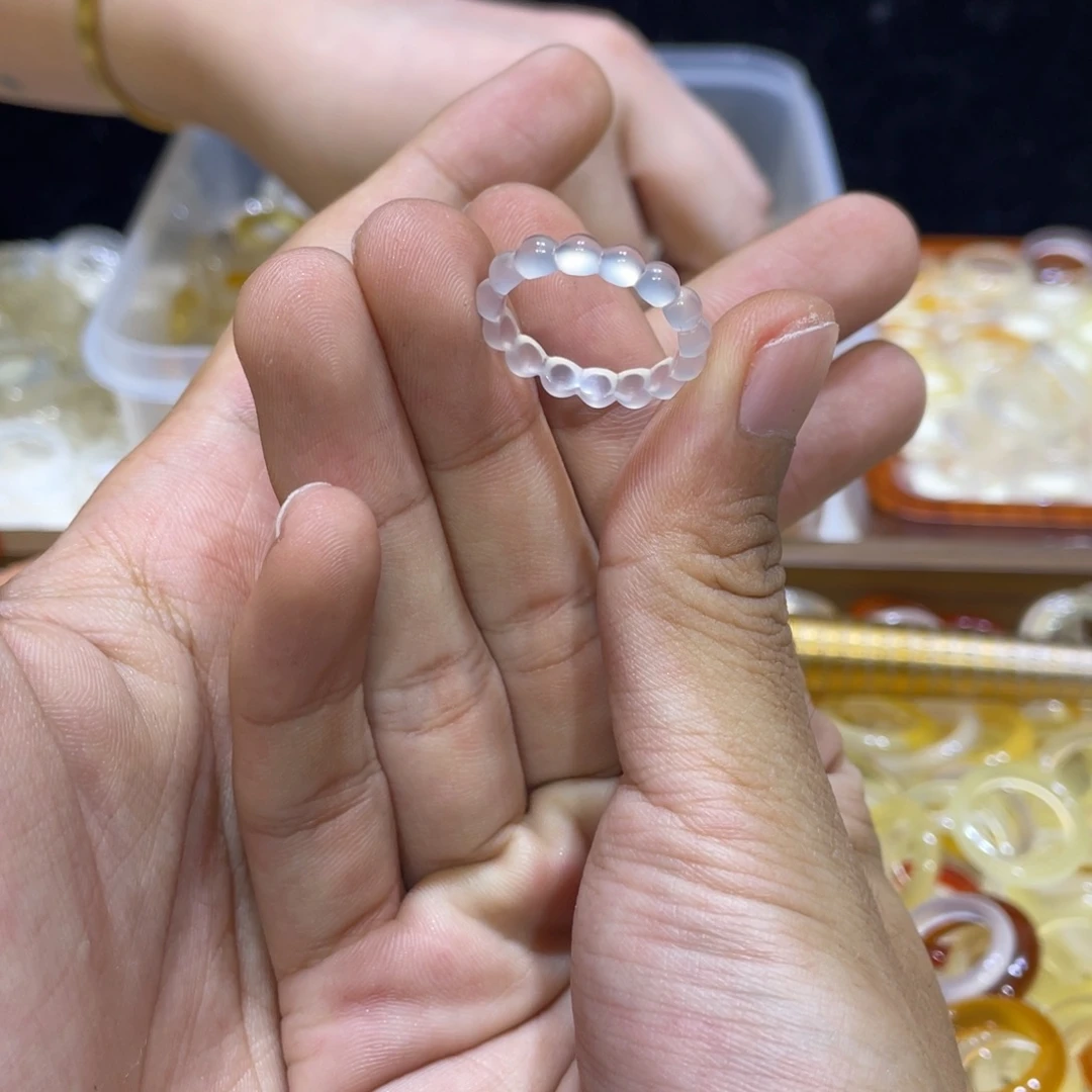 玛瑙/玉髓未镶嵌戒指17号港18