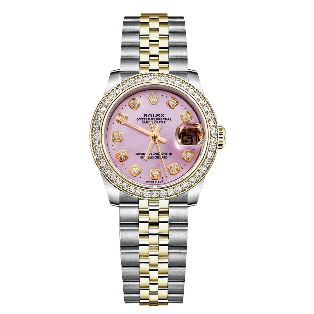 99新 Rolex/劳力士 表展69173粉贝母腕表/间金后钻/WHP032250