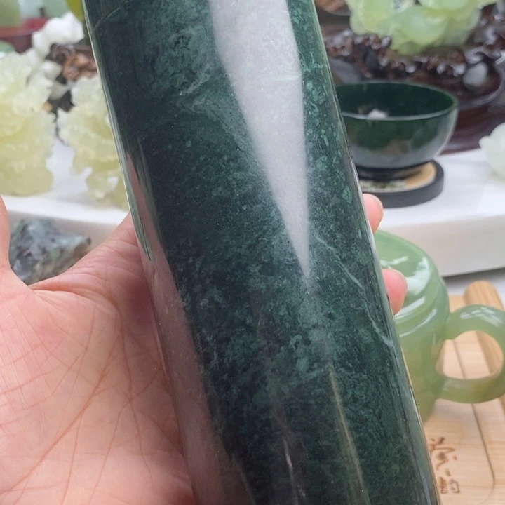 岫玉四大名水杯未镶嵌长*