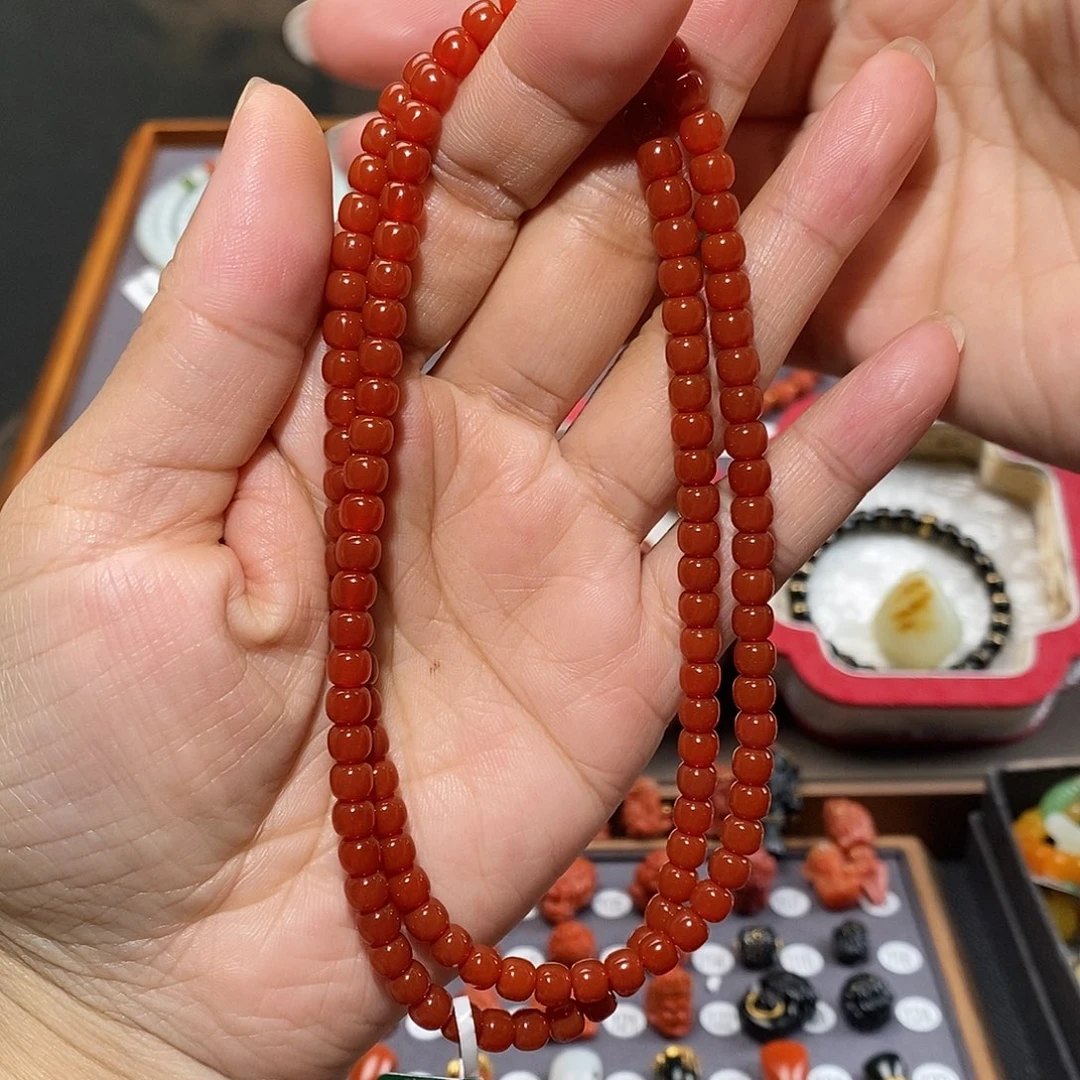 南红玛瑙未镶嵌手链卡5.5