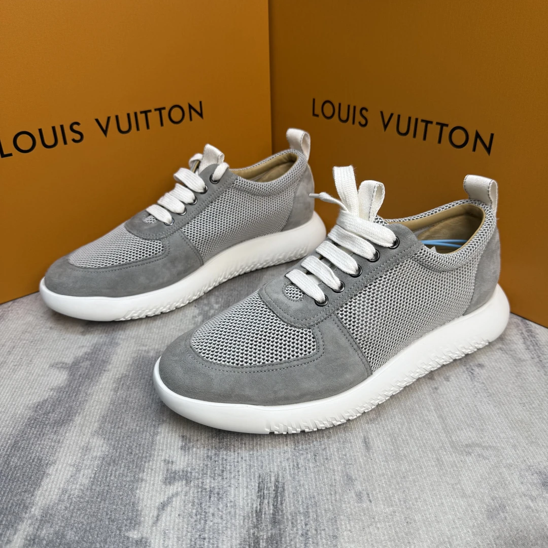 99新 Hermes/爱马仕 灰色网面麂皮拼接运动鞋/99新41欧