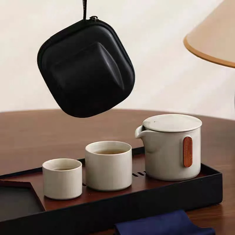 草木灰茶具家用小型一壶两杯快客户外露营品茶便携旅行包0427