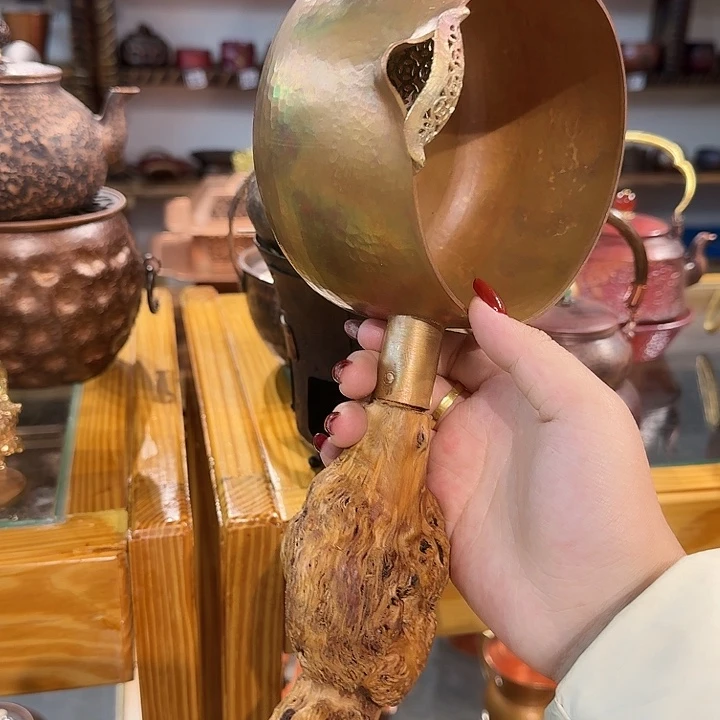 紫铜手工制作摆件侧把