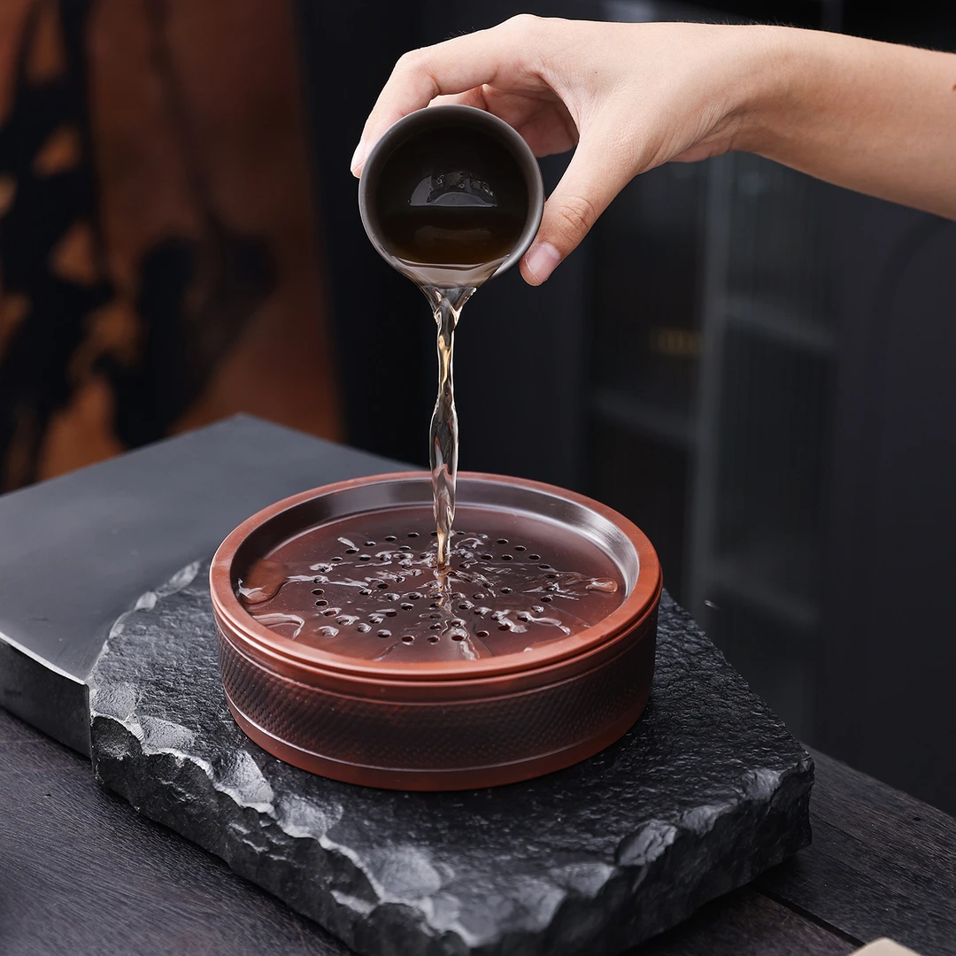 高端紫陶壶承干泡台壶垫储水茶具配件紫陶蓄水干泡盘紫陶壶养壶台