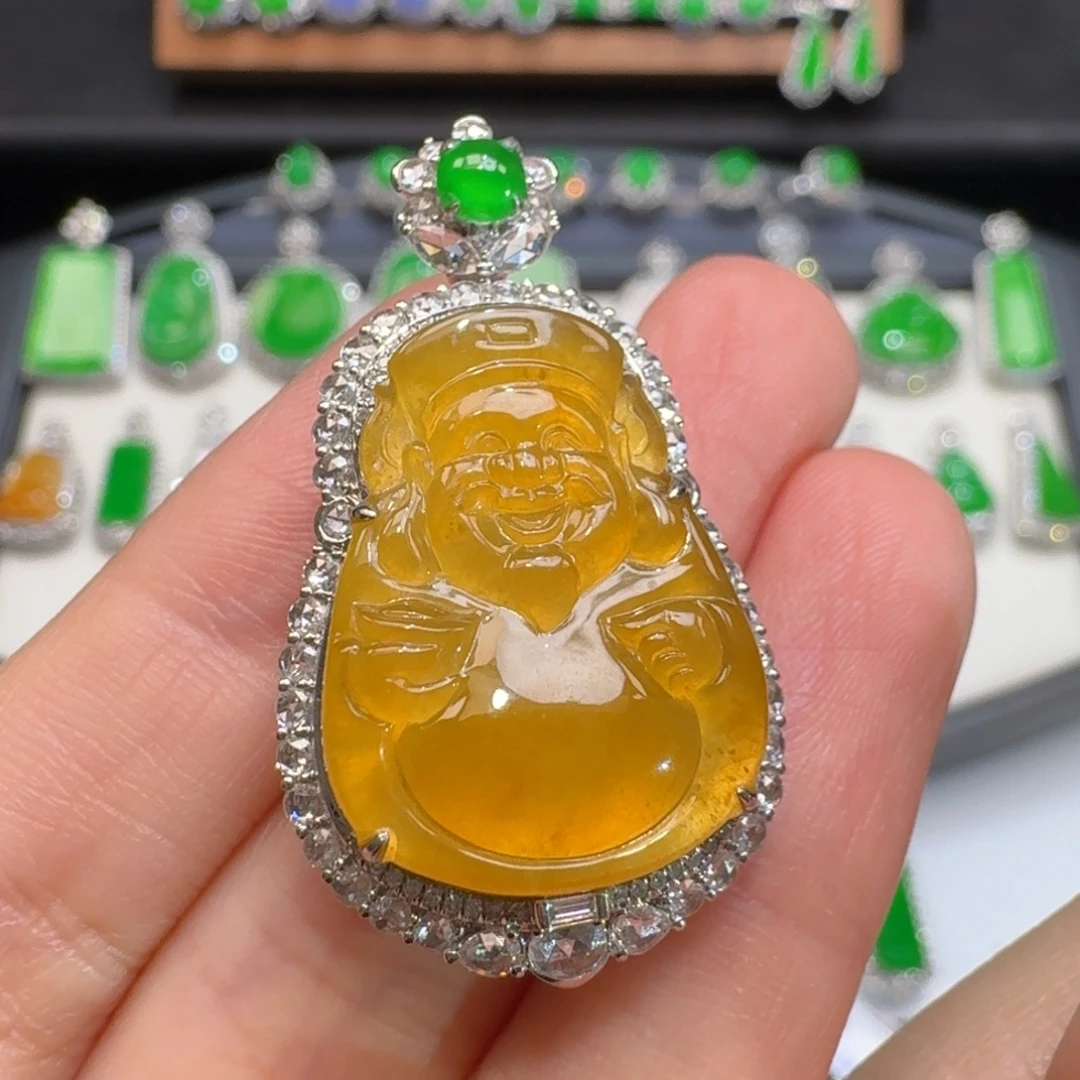 翡翠18K金镶嵌颈饰48小时鉴赏期