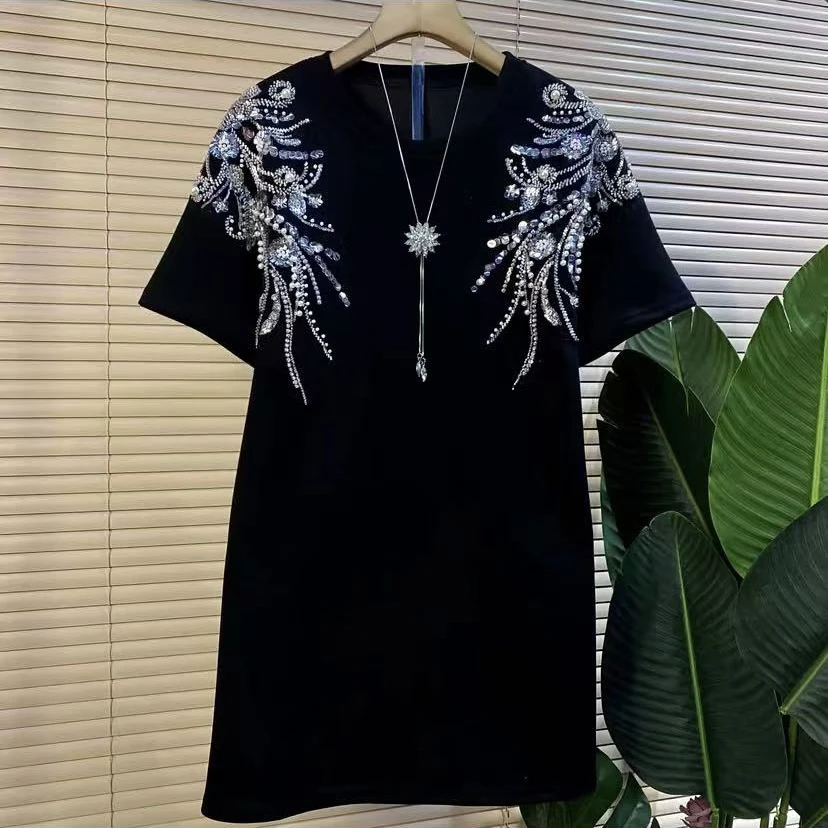 H欧货时尚新款重工亮片刺绣拼接洋气大衫