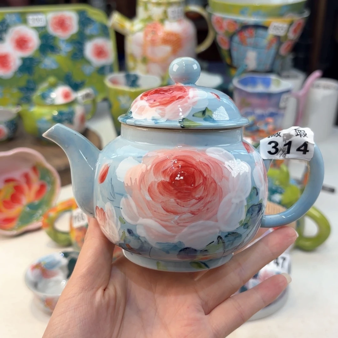 景德镇手绘高温釉下彩陶瓷茶具