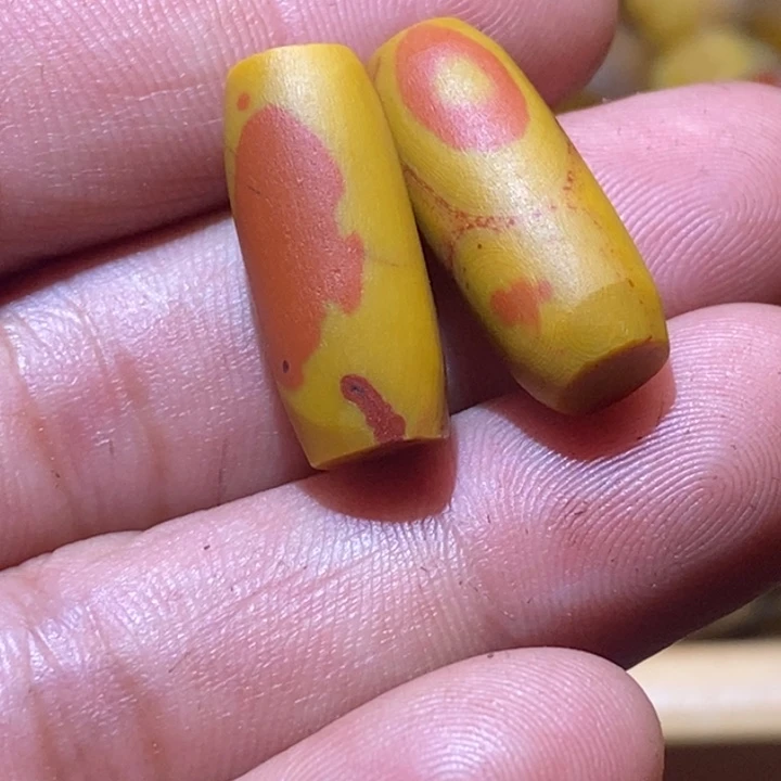 未镶嵌战国红鼓珠玛瑙/玉髓大*虫