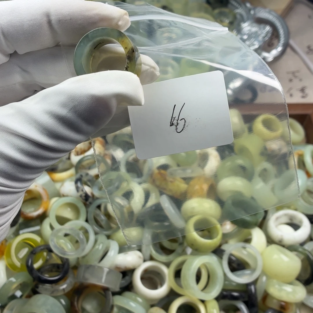 祥***云蛇纹石玉合金戒指