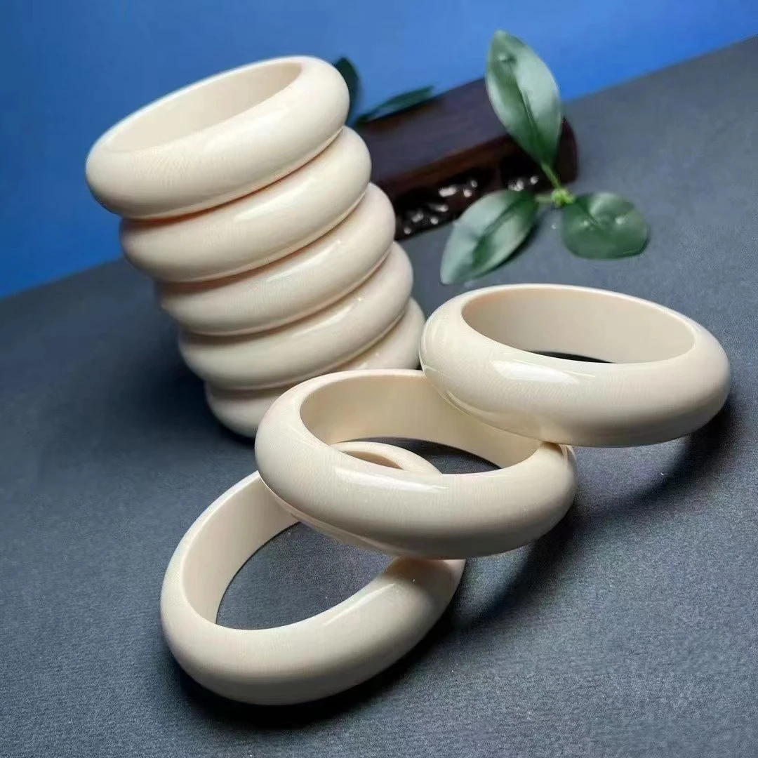 天然牙圆条贵妃手镯5A冰料牙芯直播间专拍改价链接猛犸牙猛犸手串