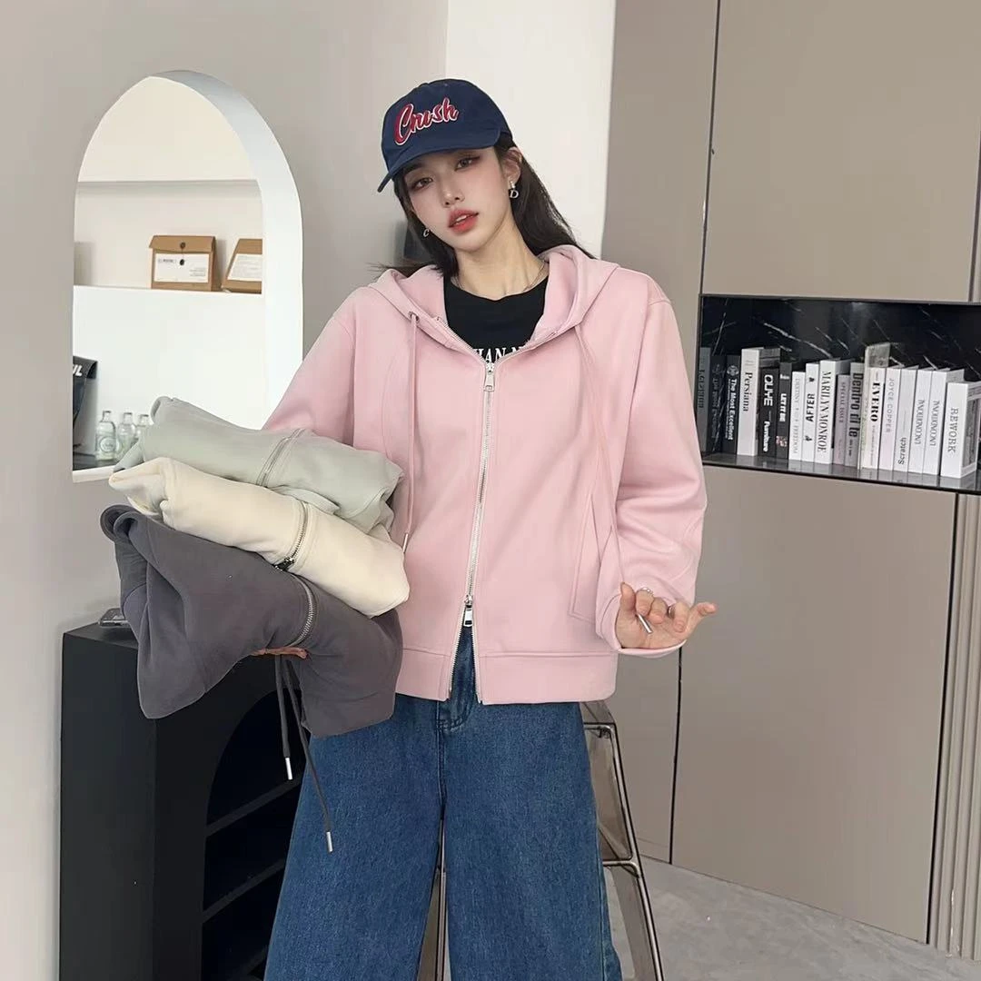 阿悄家 春季新款 韩版休闲显瘦拉链外套#8010