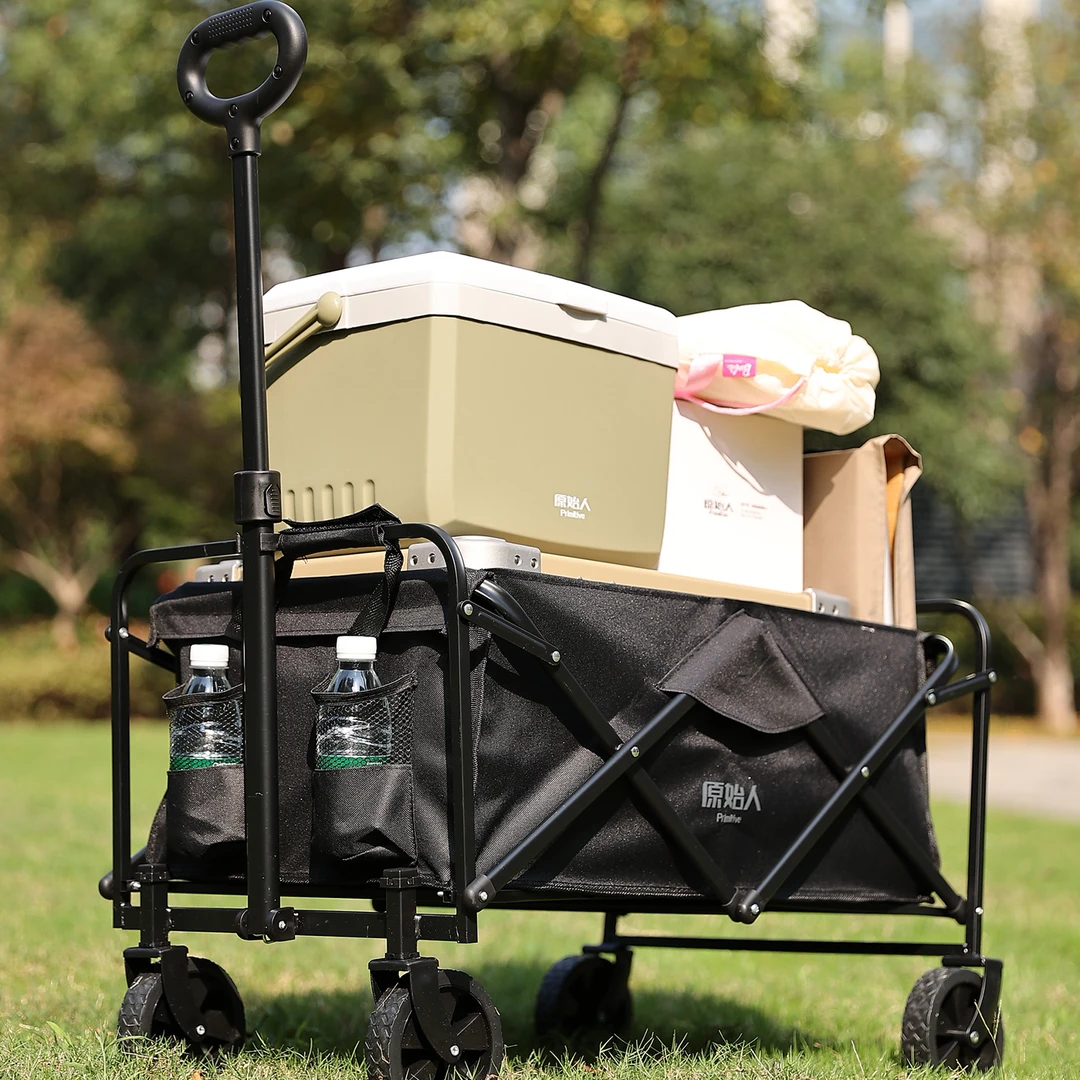 【 原始人小飞推车】户外营地野营手推可折叠野餐车小拖车拉车