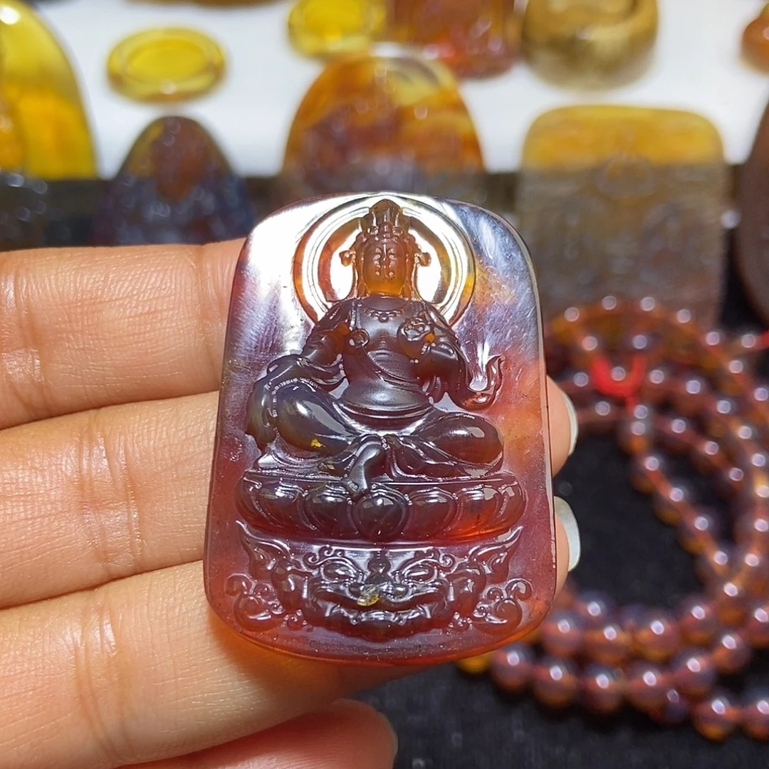 琥珀未镶嵌颈饰缅甸天然琥珀吊坠