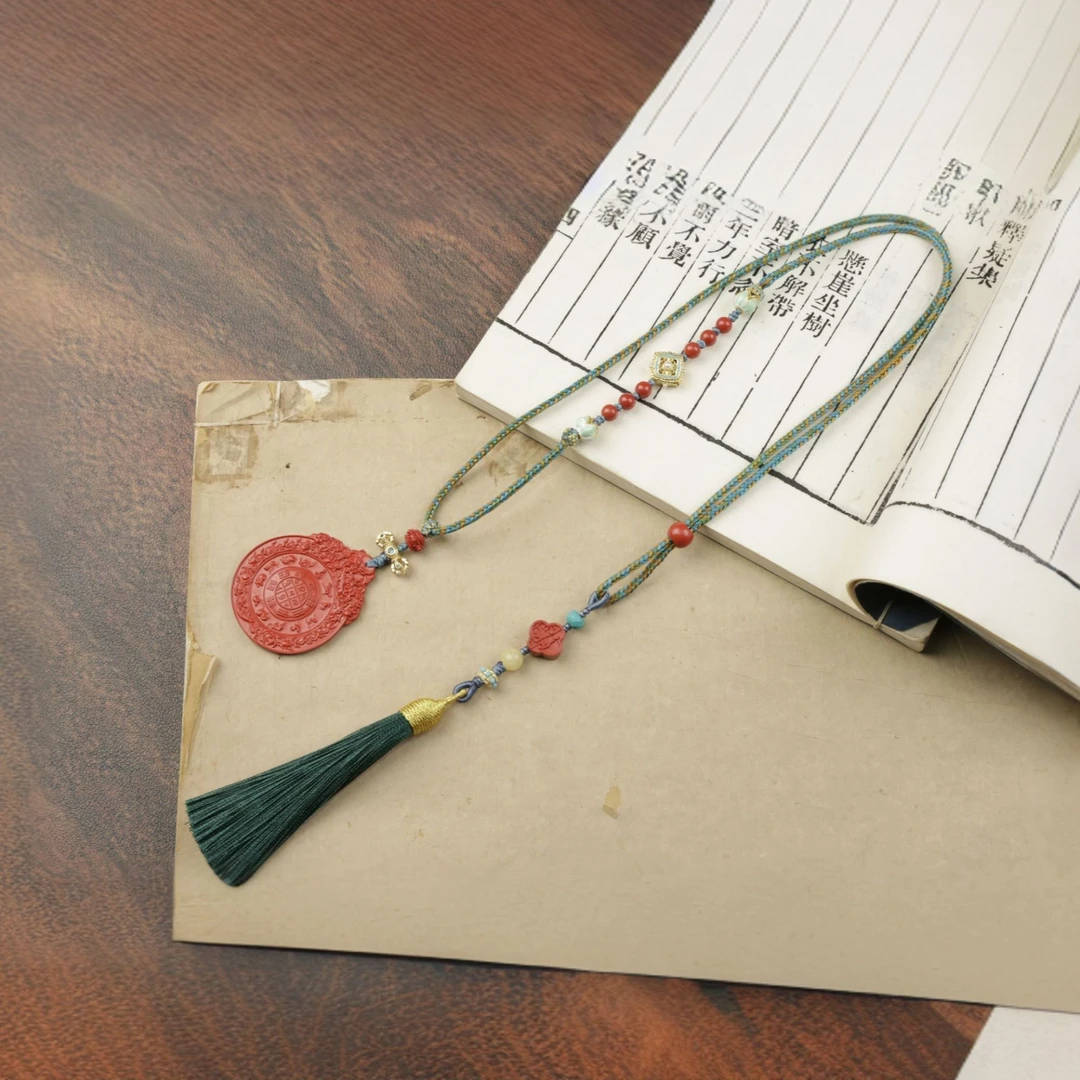 灵丹真朱 含辰砂工艺品M『三七师兄专属』【朱砂九宫八卦牌】设计项坠