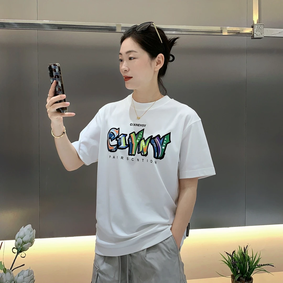 【周晓君】2025新款欧货男士新潮帅气时尚休闲微阔宽松圆领短袖6511