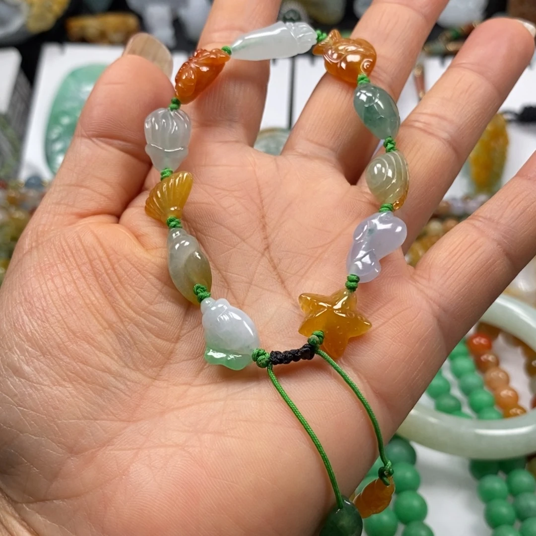 美***舞未镶嵌手链翡翠冰胶海底世界手串