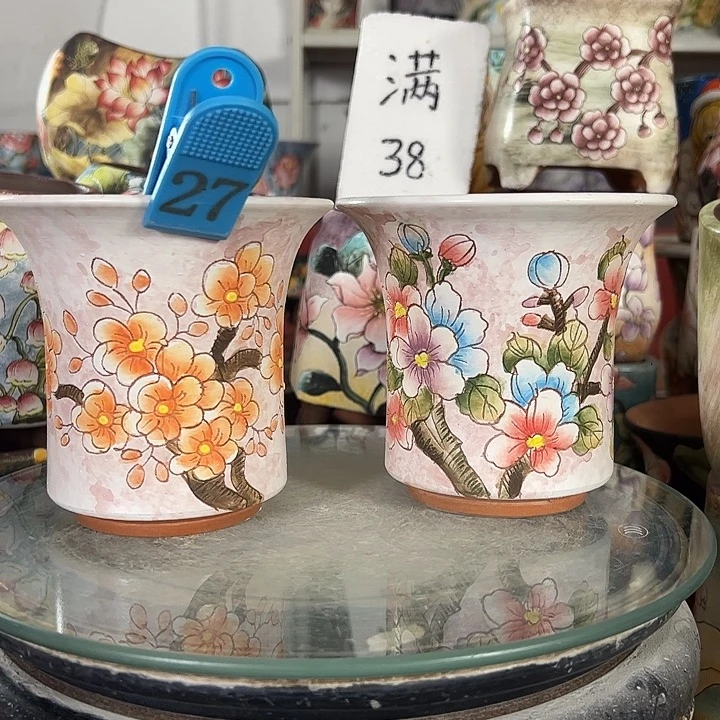 满38包邮 景德镇幸运花盆