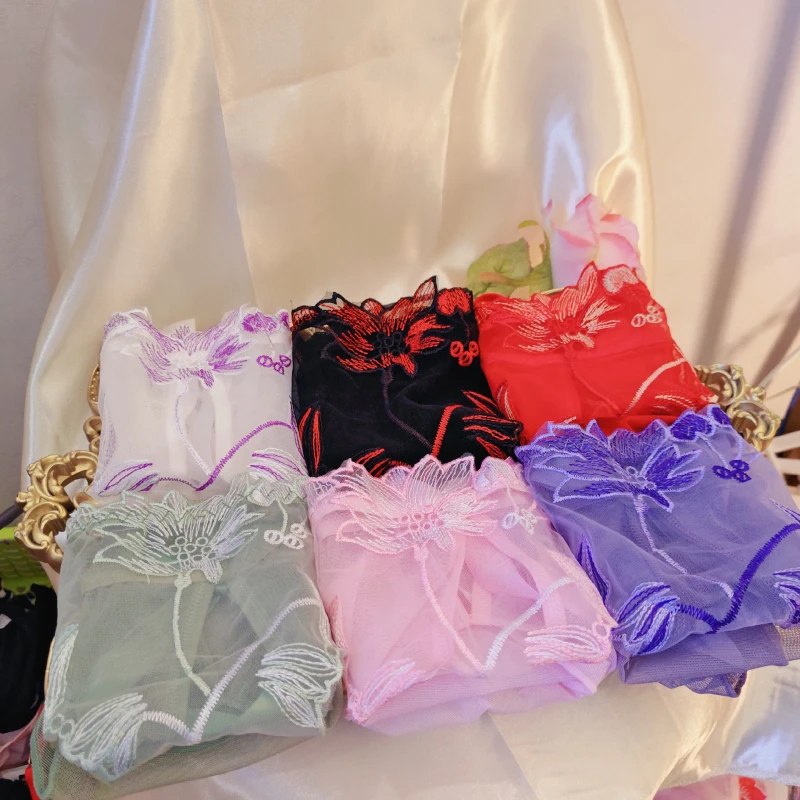 老公的爱国风刺绣内裤中腰透气纯欲火辣性感三角裤女大码爆款新品