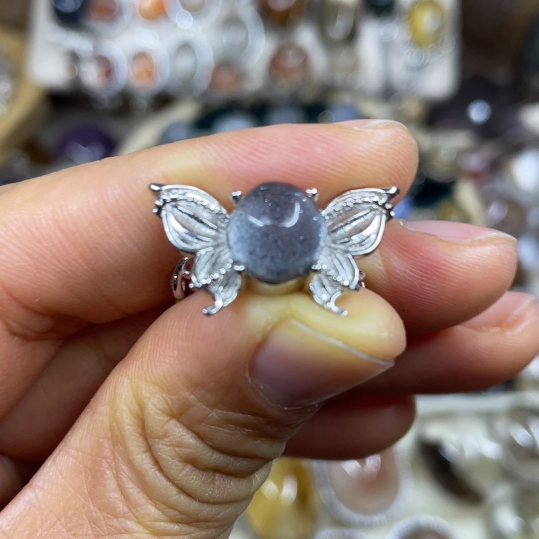 【闪购商品】银S925镶嵌珠宝半成品水晶戒指