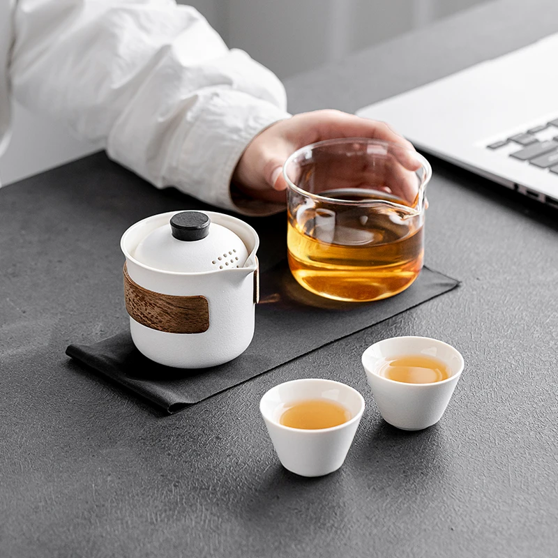 煌山便携式旅行茶具一壶两杯2025新款户外一人饮随身泡茶快客装备