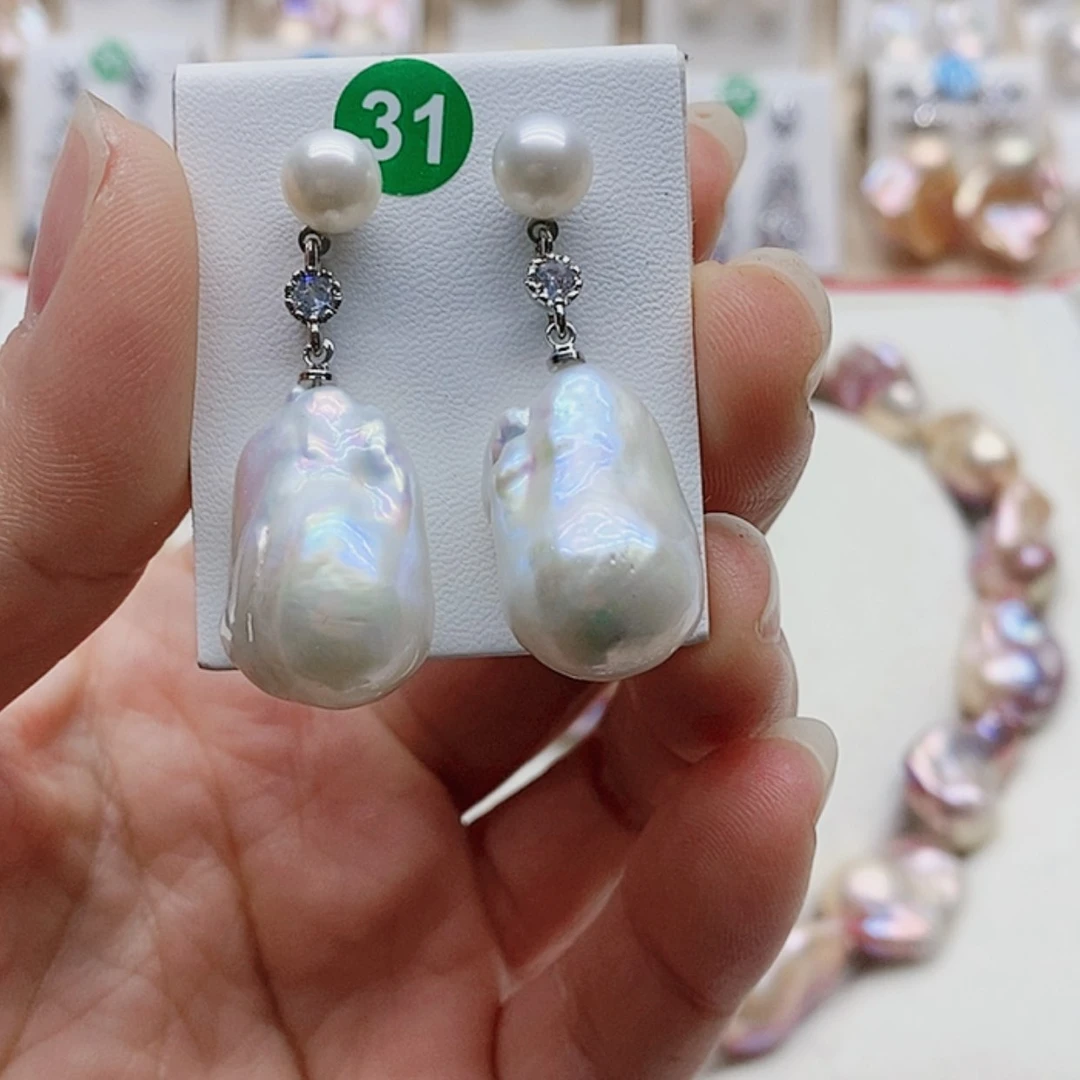 【闪购商品】淡水珍珠耳饰银S925镶嵌