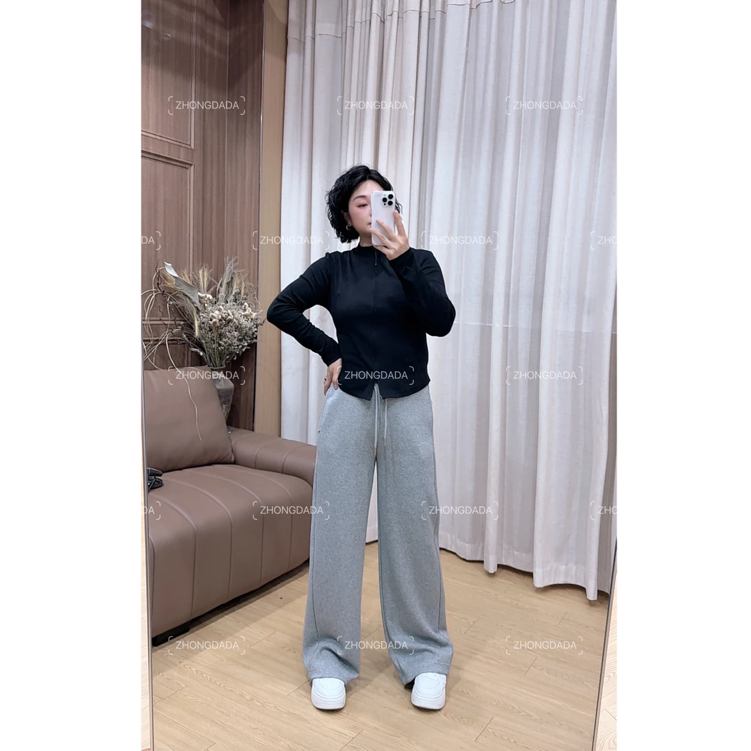 ZHONG大大2025早秋新款高腰阔腿宽松休闲显瘦长裤女50652