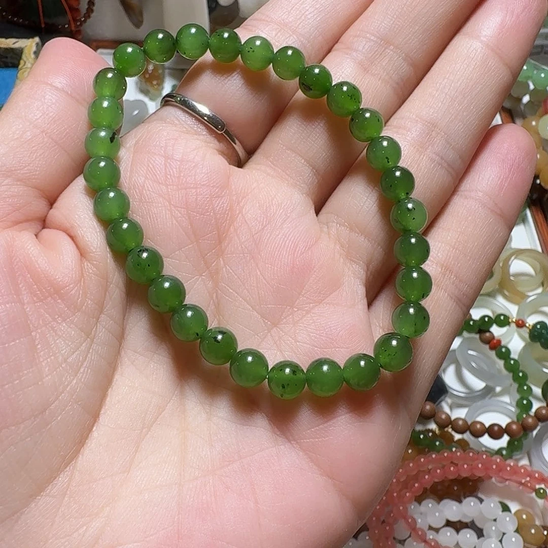 手链未镶嵌和田玉（碧玉）