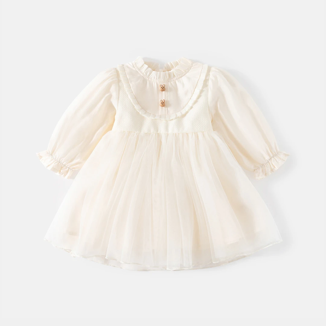 班喜迪女童连衣裙春秋新款儿童洋气网纱裙子春季女宝宝春装公主裙