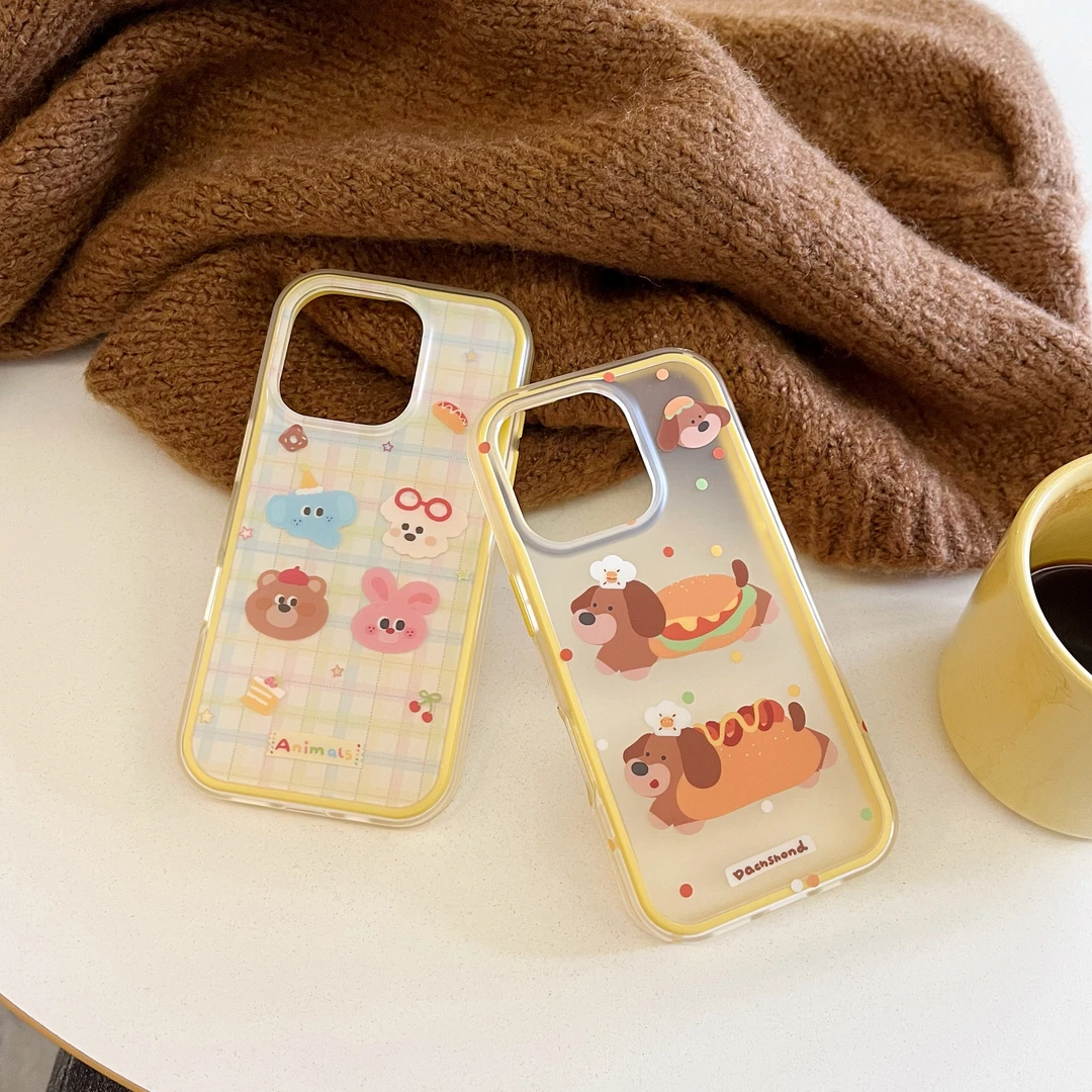 LYDIA CASE【高定新品】格子动物&汉堡腊肠狗/二合一iPhone 14-16PM