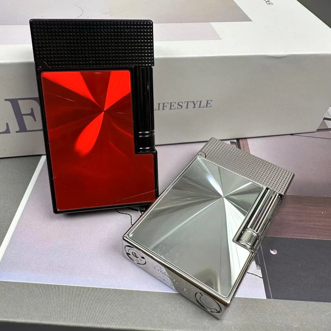 卡路极光纯铜朗声钢音侧滑加气经典打火机银色