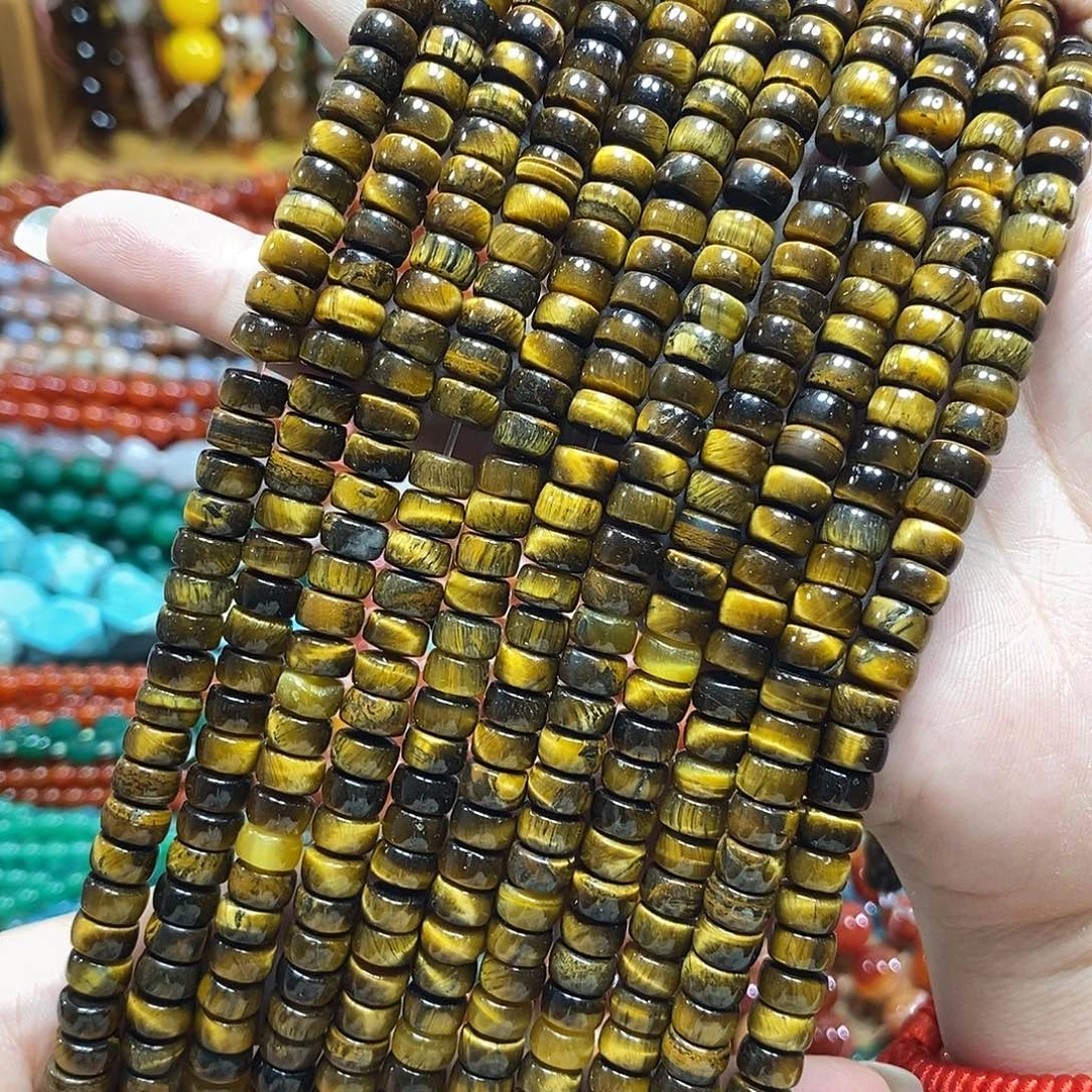 玛瑙/玉髓未镶嵌珠宝半成品虎眼直切一条卡7mm