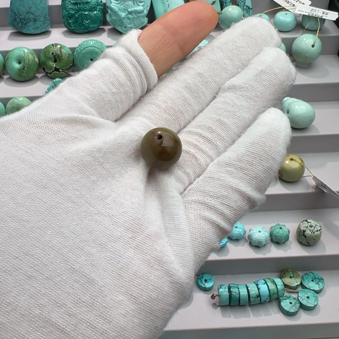 绿松石未镶嵌卡12圆珠