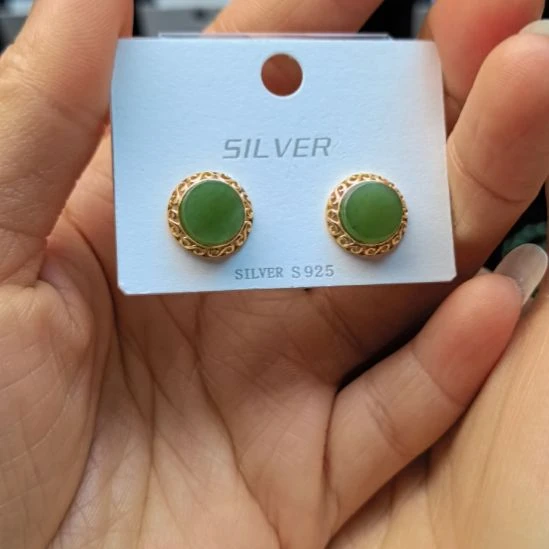 和田玉（碧玉）未镶嵌戒指耳钉