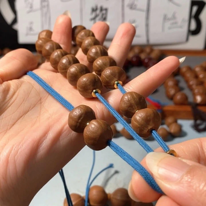 橄榄核手串2141精品蒜头小铁核16+2颗