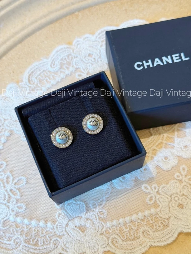 99新 Chanel/香奈儿 大吉中古3/Chanel香奈儿圆形珍珠耳钉