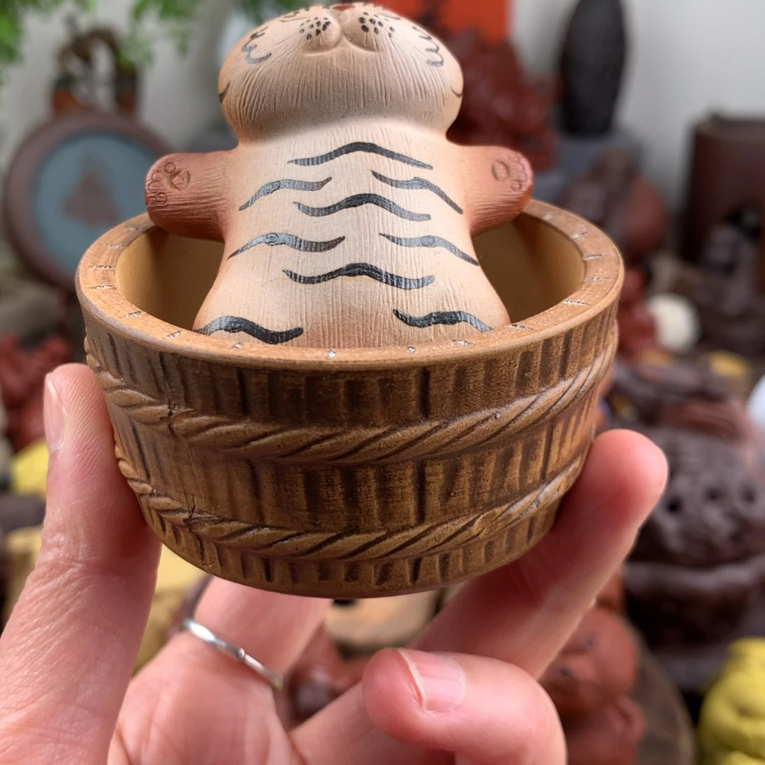 紫砂茶宠改****好躺平虎➕澡盆