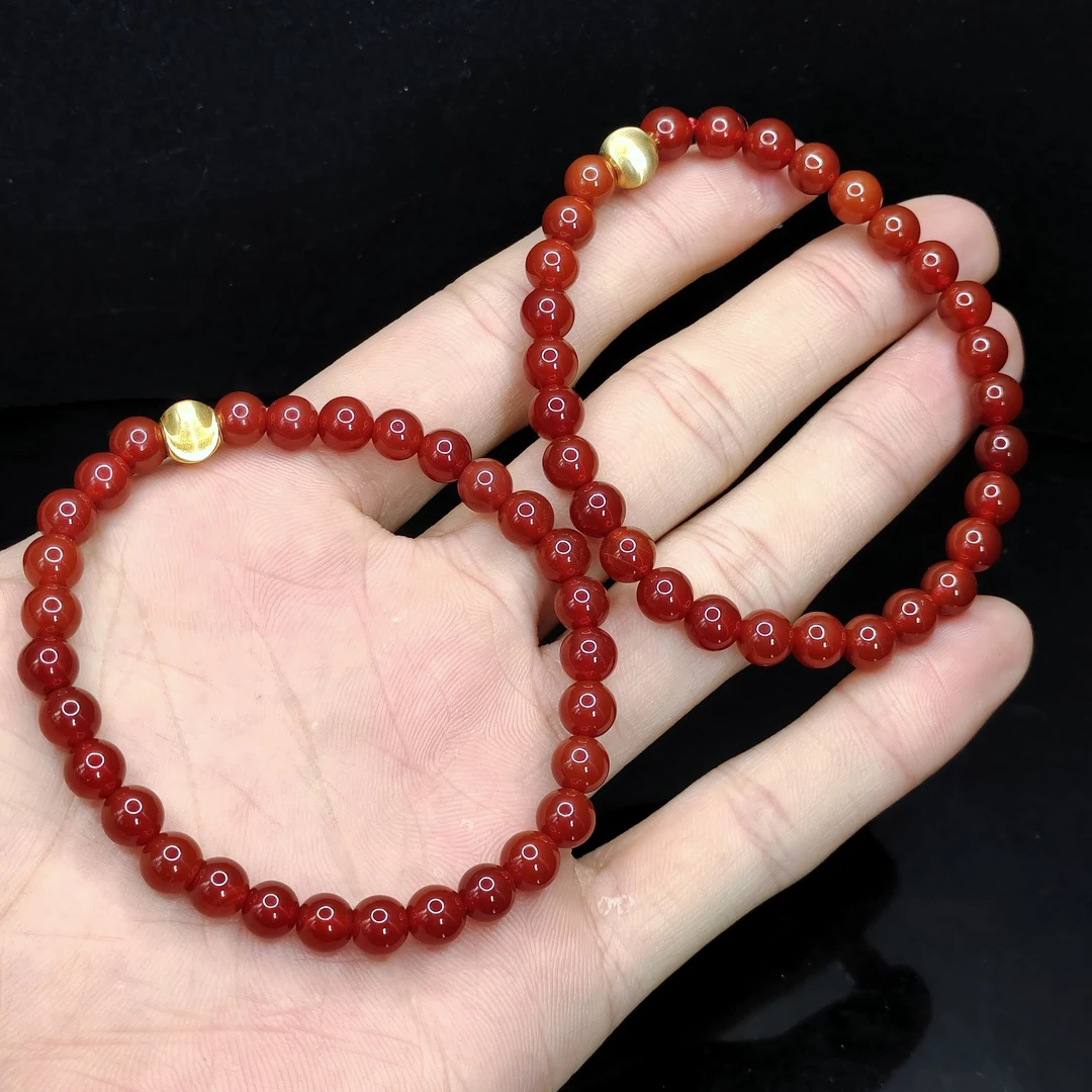 【老三珠宝】牛血红DIY单圈手串【多样性发其一】