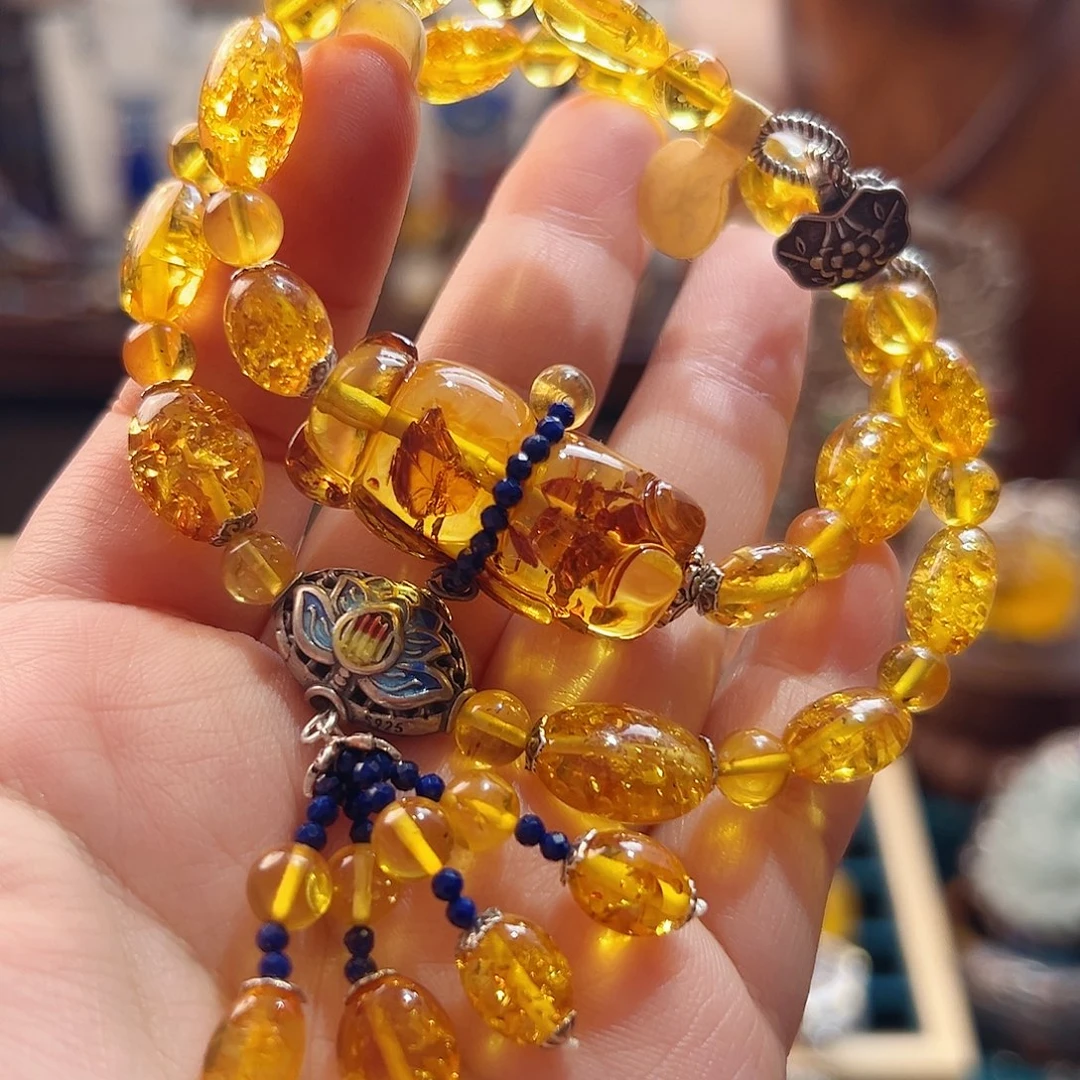 琥珀未镶嵌手链国风