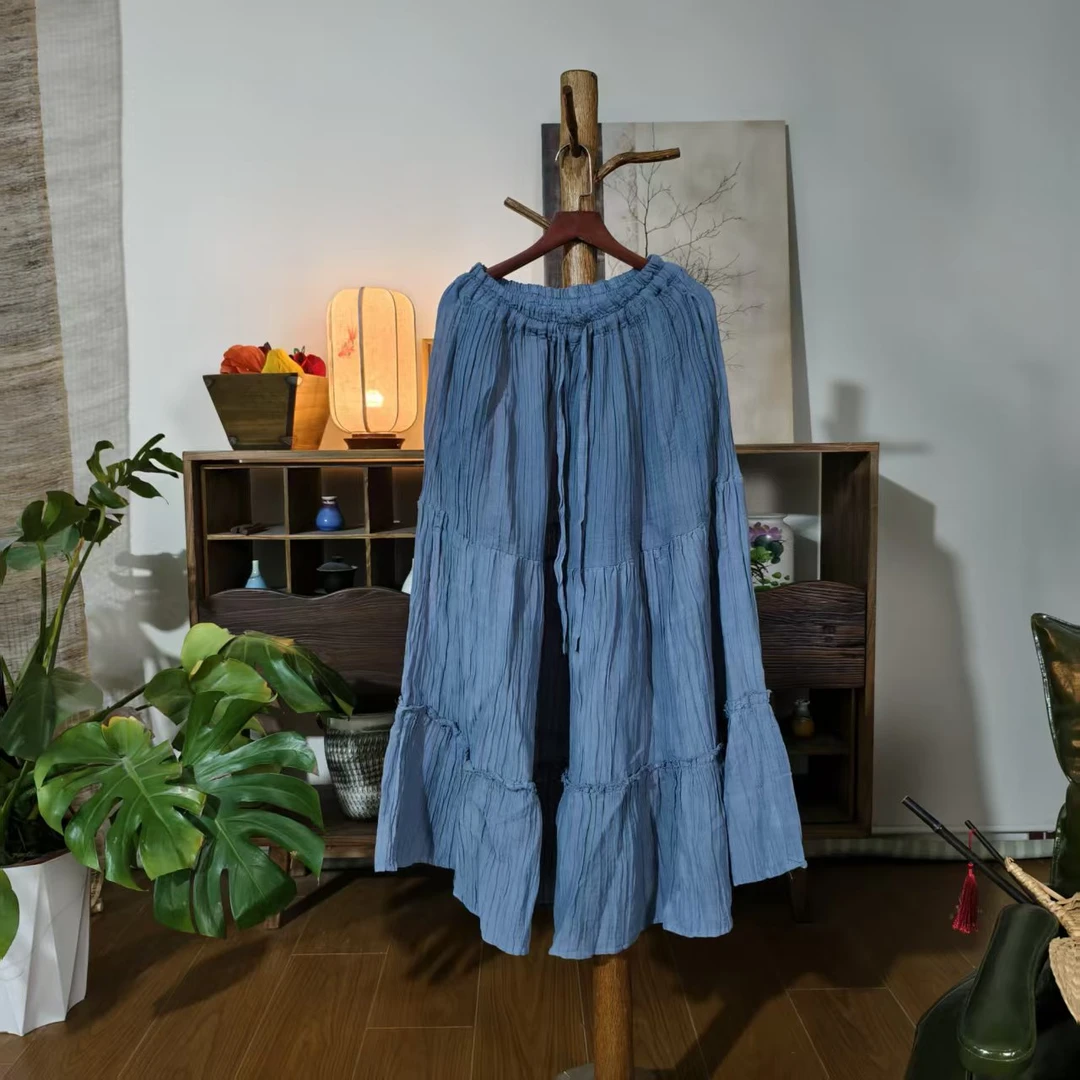 【大梅子推荐】设计款肌理麻半裙X6392