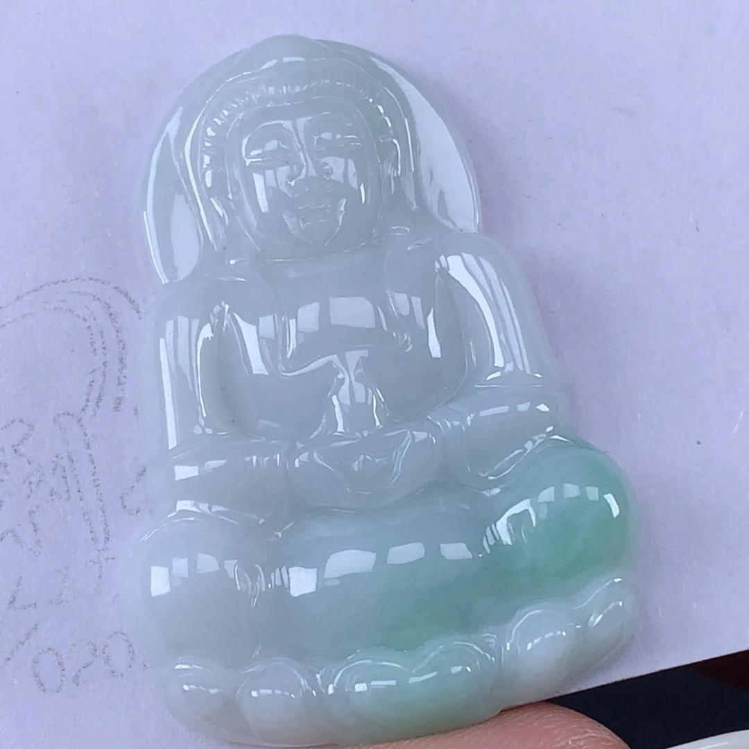 翡翠未镶嵌颈饰玉观音吊坠