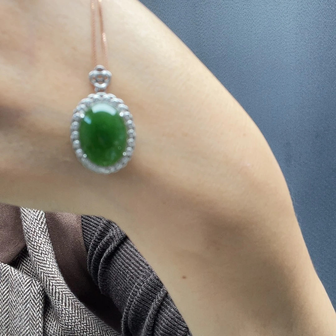 和田玉银S925镶嵌颈饰