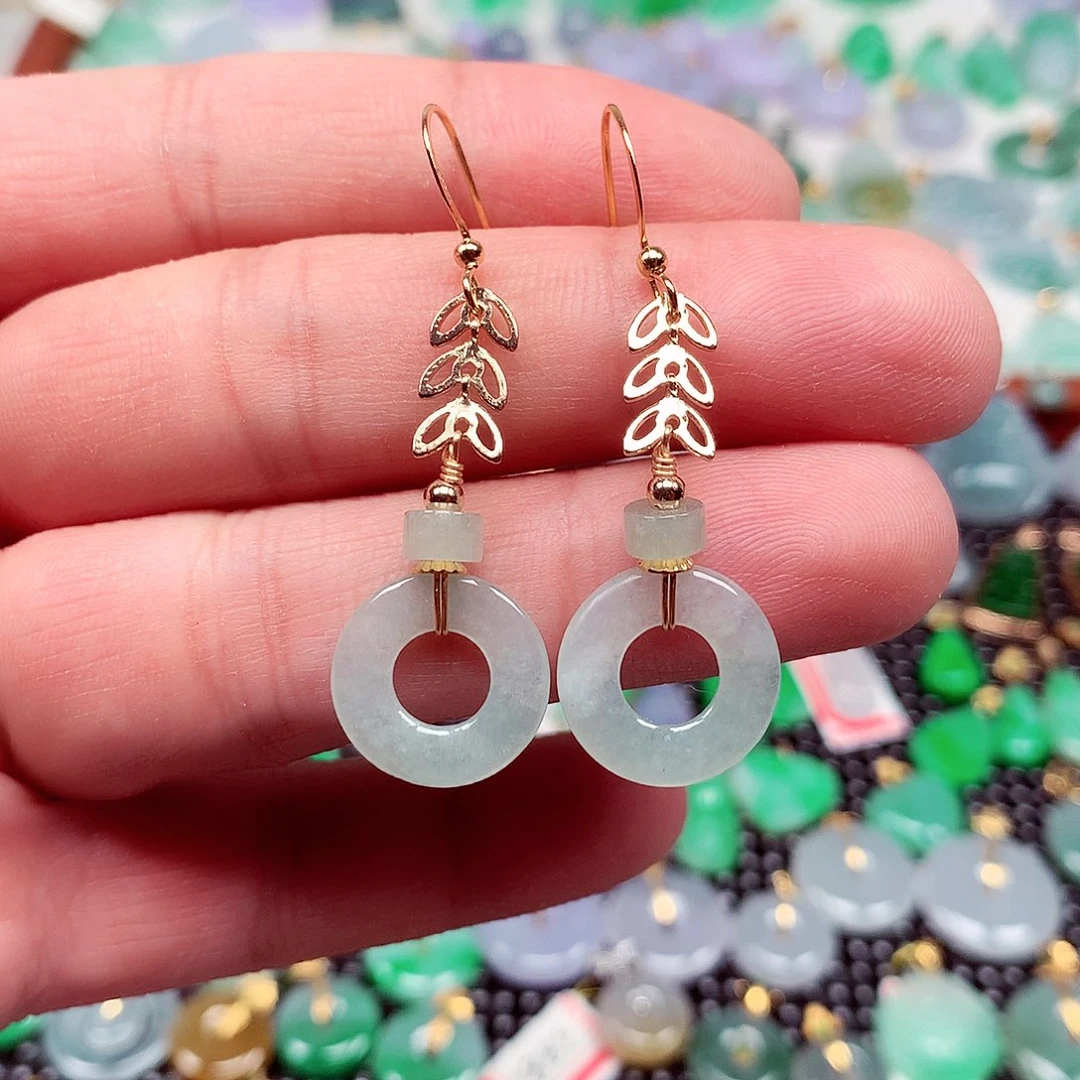 翡翠14K金镶嵌颈饰