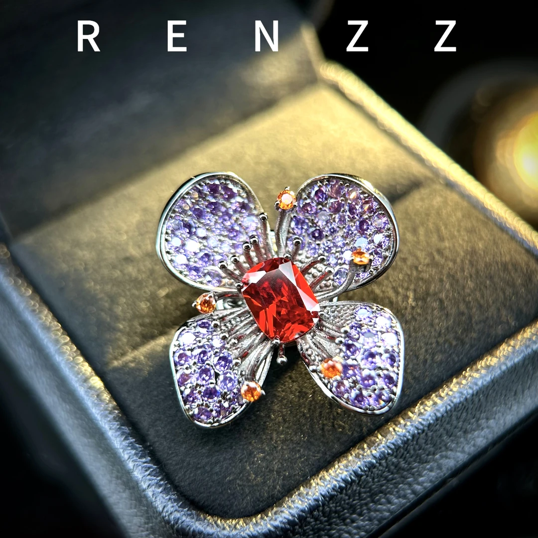 0131紫色幸运草四瓣花磁吸扣胸针