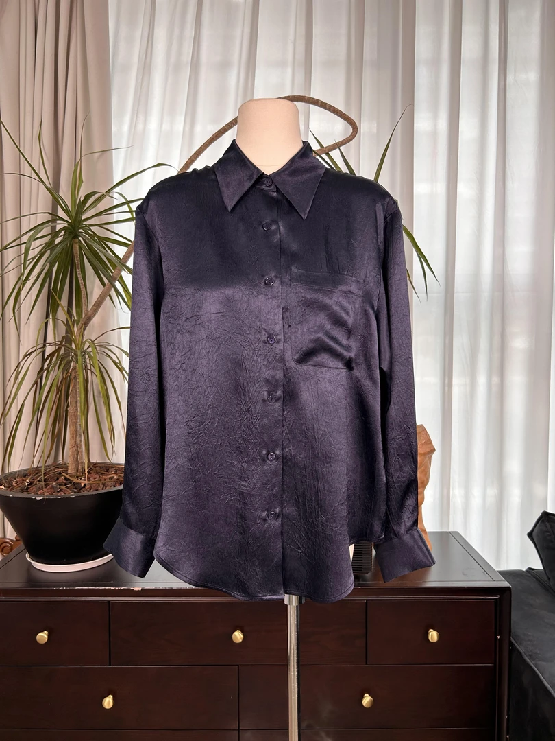 【十九服饰】春夏新款通勤轻奢醋酸衬衫女款