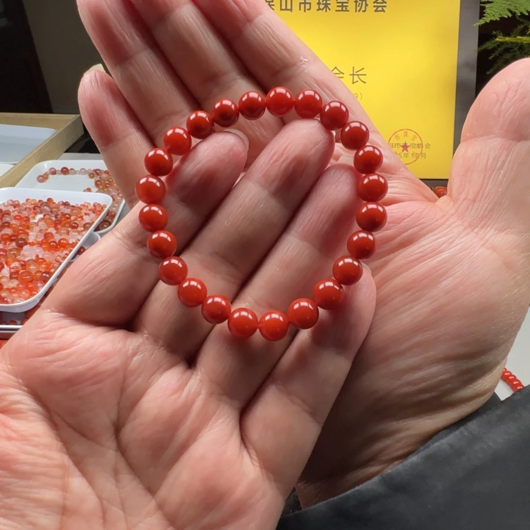 南红玛瑙未镶嵌8➕辣锦红手串