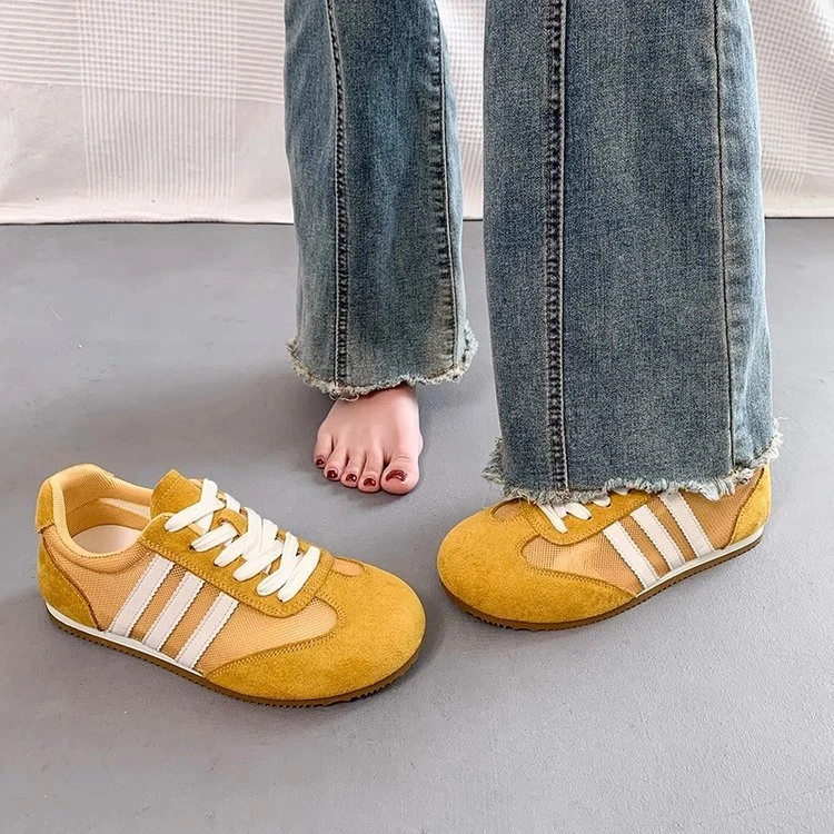 薄款网鞋女2025夏季新款平底阿甘鞋多巴胺复古百搭休闲鞋运动板鞋