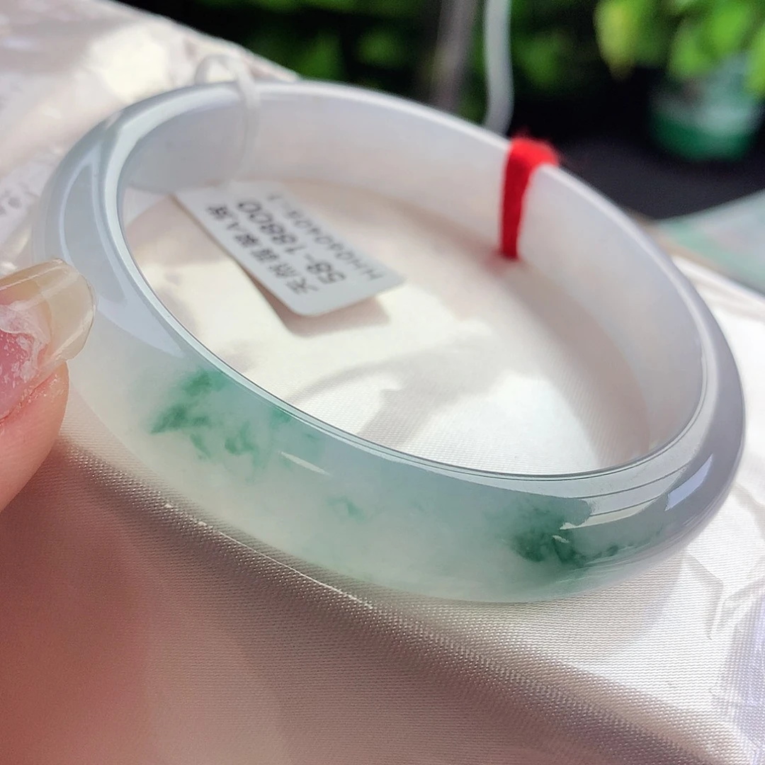 未镶嵌手镯翡翠天然A货翡翠57-59冰底生花精致优雅11号