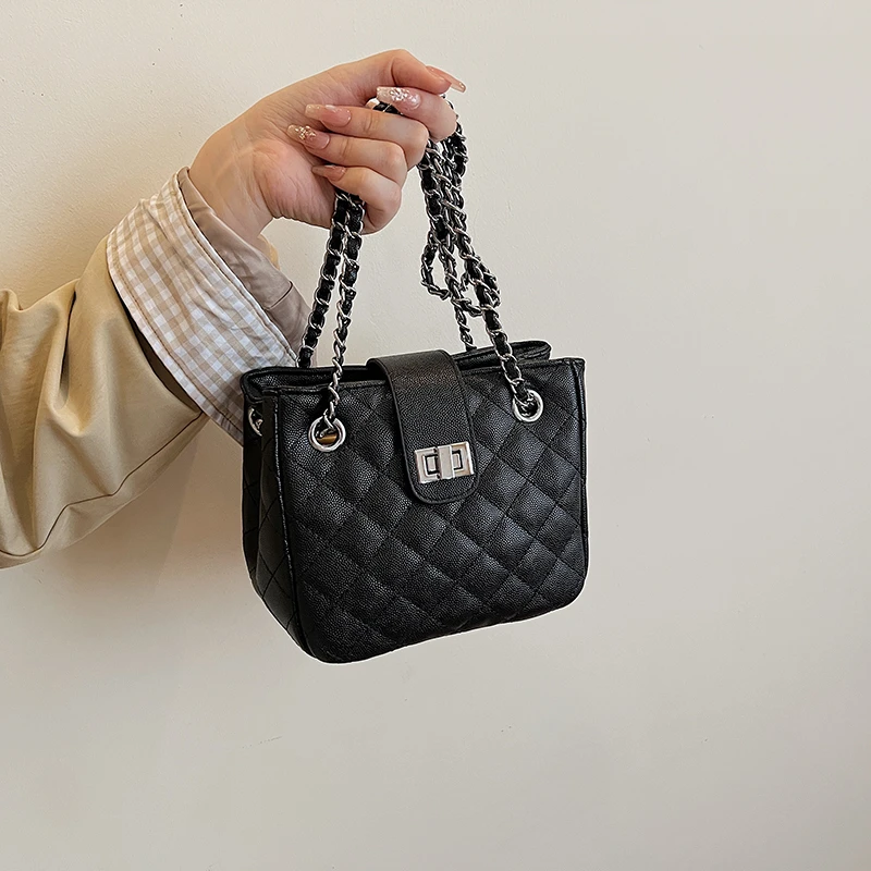 小香风女士包菱格纹轻奢单肩斜跨包秋冬链条包百搭洋气女包包